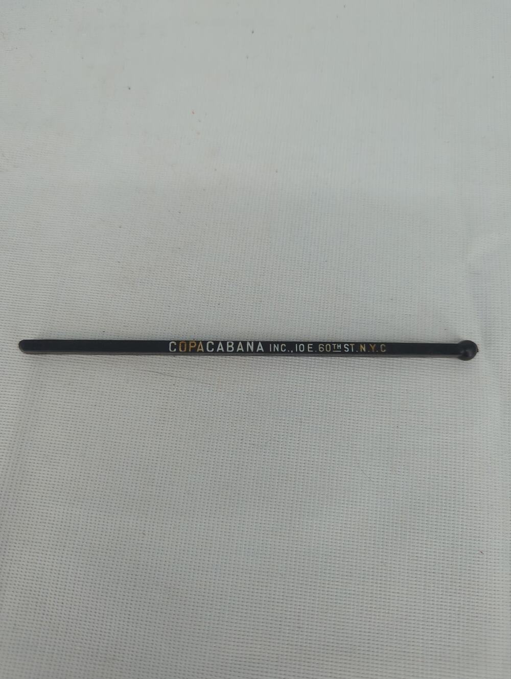 Vintage Copacabana Nightclub Promotional Swizzle Stick NYC